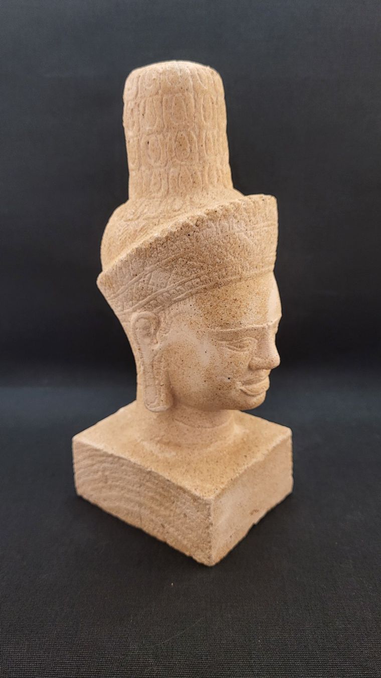 Sculture & Statue: Shiva-Kopfstatue Khmer – Usato da Basel venduto da spinne02