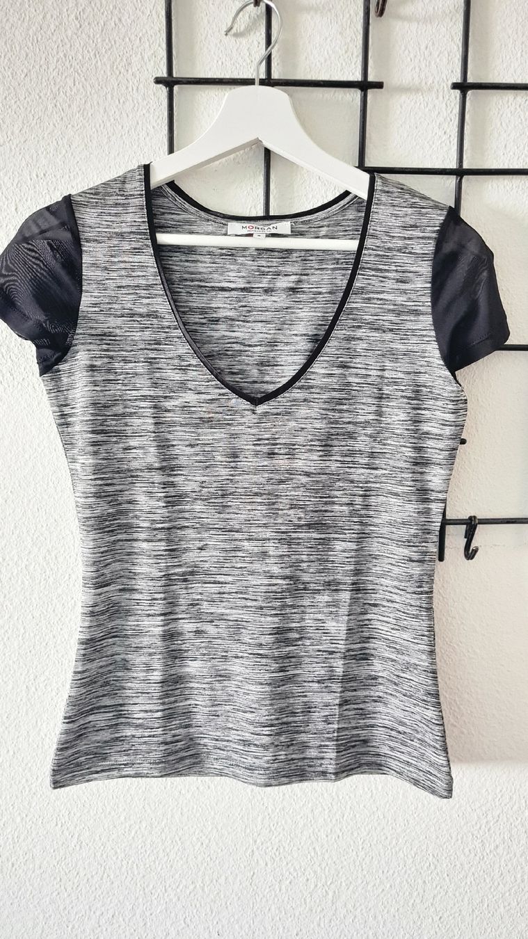Morgan T-shirts: Morgan Shirt, Grau/Schwarz, Grösse S, – Neuf (Voir description) à KRIENS par Franzy_Blond10 3