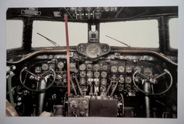 Swissair Flugz.Cockpit Douglas DC-4-1009A,Bild 41,9 x 26,9cm