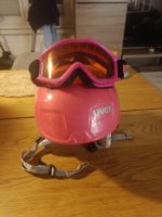 Uvex Kinder Skihelm mit Skibrille rosa gebraucht