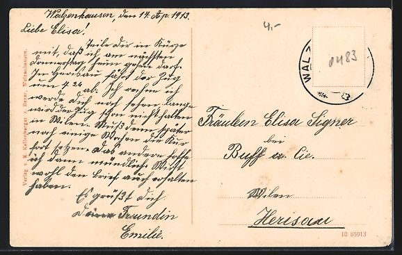 Cartoline postali: Walzenhausen, Ortsansicht mit Kloster Gr – Usato da Berlin venduto da bartko-reher 1