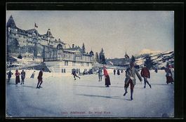 Adelboden, Gr. Hotel Rink mit Schlittsch