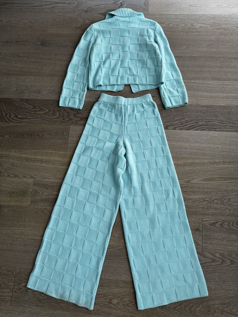 Completi & Tailleur: Strick-Zweiteiler in Sky Blue - Grösse S – Usato da Killwangen venduto da was.sharp 1