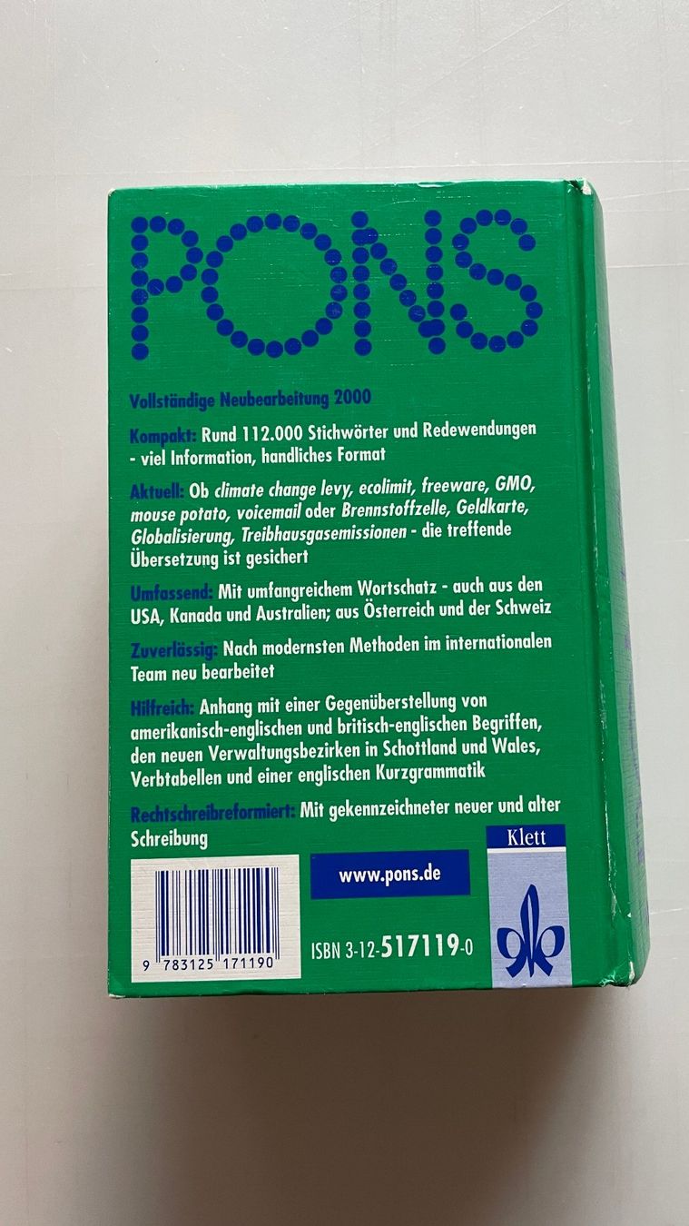 Libri: PONS Kompaktwörterbuch Englisch Deutsch – Usato da Glattfelden venduto da cybermaxx 2