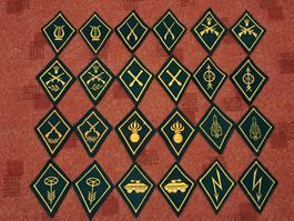 12 paar Infanterie Kragenspiegel,  links und rechts