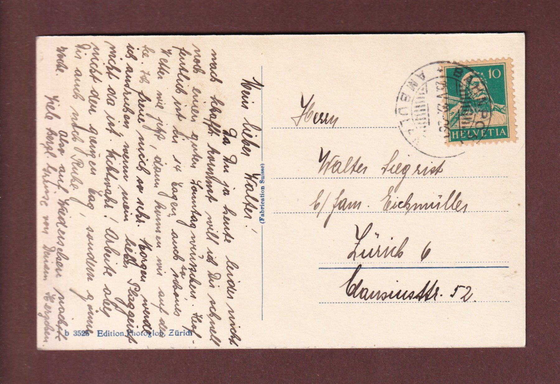 Cartoline postali: SCHAFFHAUSEN - Teilansicht - 1929 – Usato da Pully venduto da nicecards-shop 1