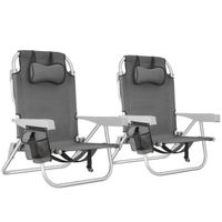 2er Set Alu Strandstuhl klappbar mit Rucksackfunktion ZURION