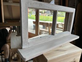 Rustikaler Wandspiegel mit Ablage, Shabby Chic Look!