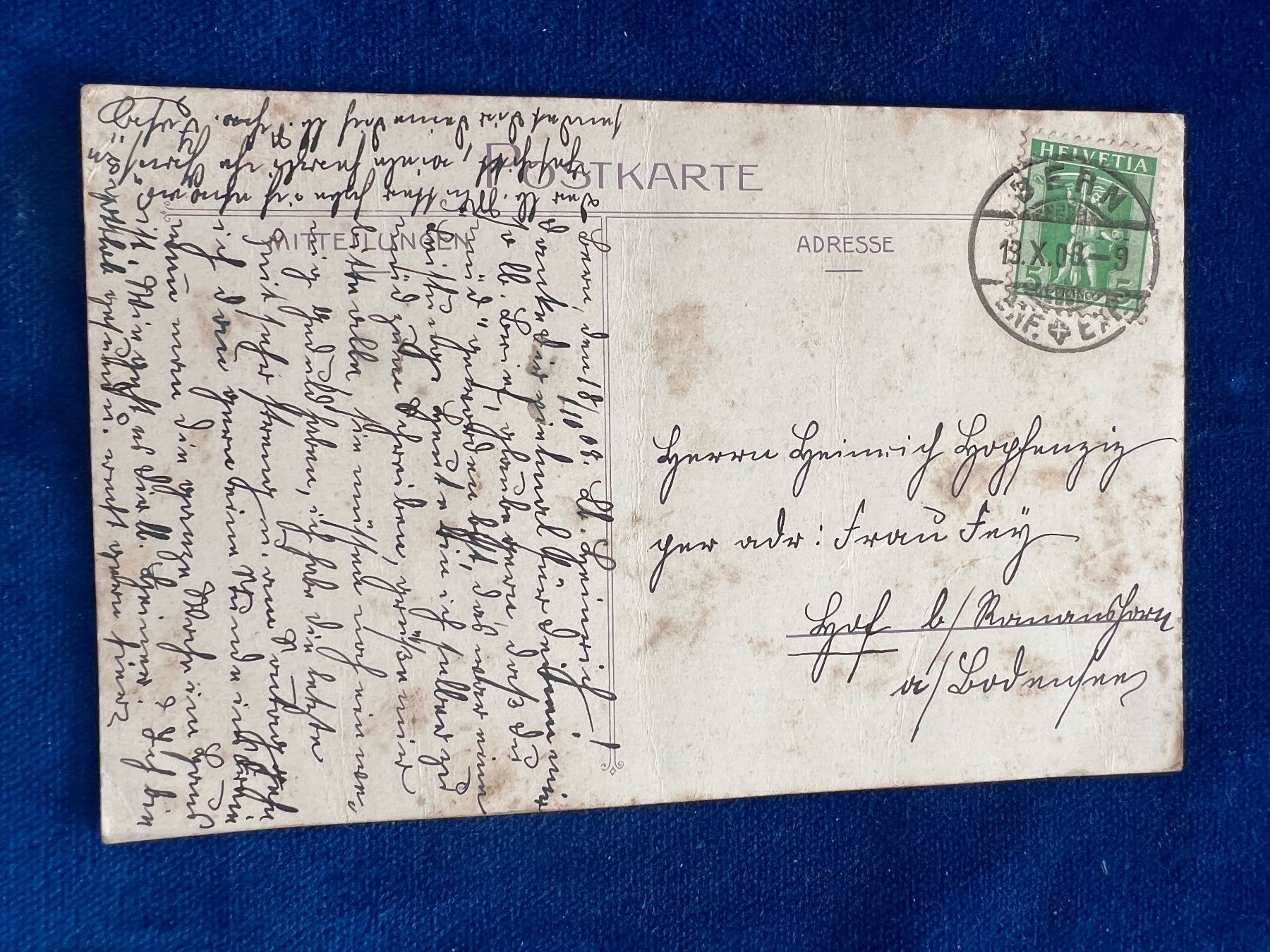 Ansichtskarten: Alte Ansichtskarte Münster Bern Kirchenfeld 1908 ungelaufen. – Gebraucht aus Hermetschwil-Staffeln von militaria-schweiz 1