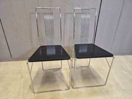 2 Chromdrahtgitter Designer Stuhl Set. Dining Chair Essstuhl