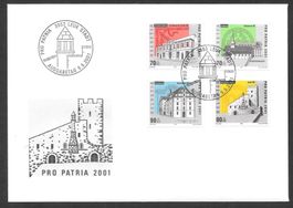 FDC Pro Patria Serie 2001; B272 - B275; ET Leuk 9.5.2001