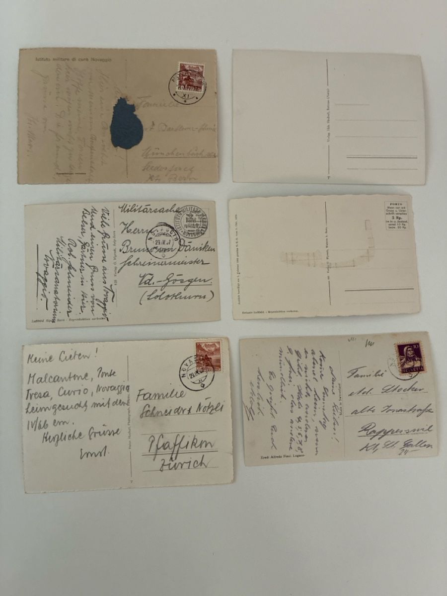 Cartoline postali: 13 Ansichtskarten Schweiz von Novaggio TI – Usato da Oftringen venduto da Cla.vD.74 3