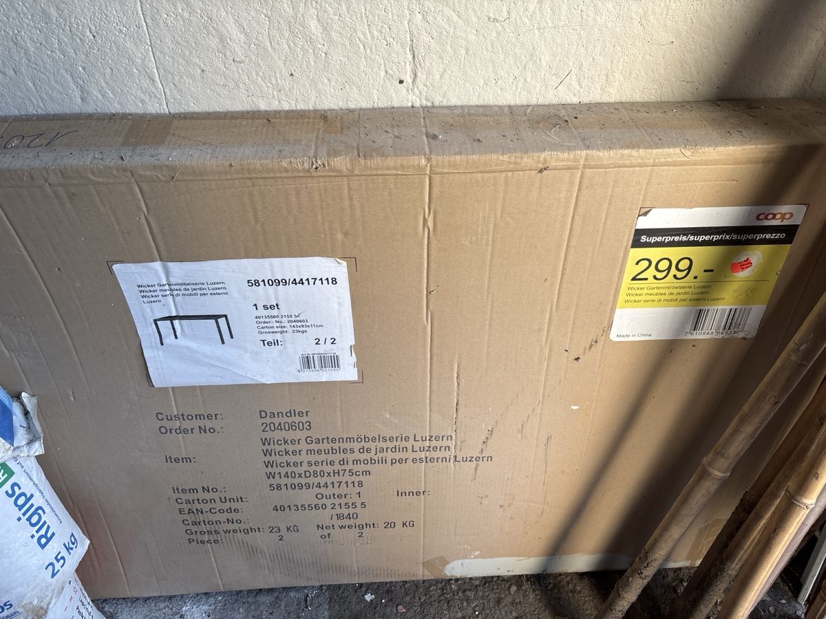 Tavoli: Neuer Gartentisch "Wicker" von Coop, originalverpackt – Usato da Dulliken venduto da Beki46