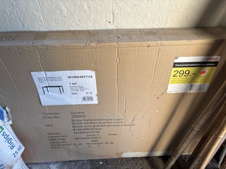 Neuer Gartentisch "Wicker" von Coop, originalverpackt
