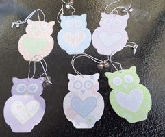 Eulen Hibou Gufo Owl Aufhänger Glöckchen Glöggli Deko Pastel