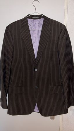 Costume 2 pièces rayé marron taille 48