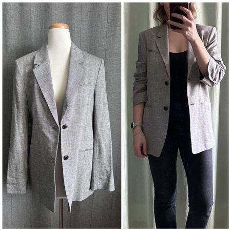 H&M Oversized Blazer aus Leinenmix, Grösse S, grau,  wie neu