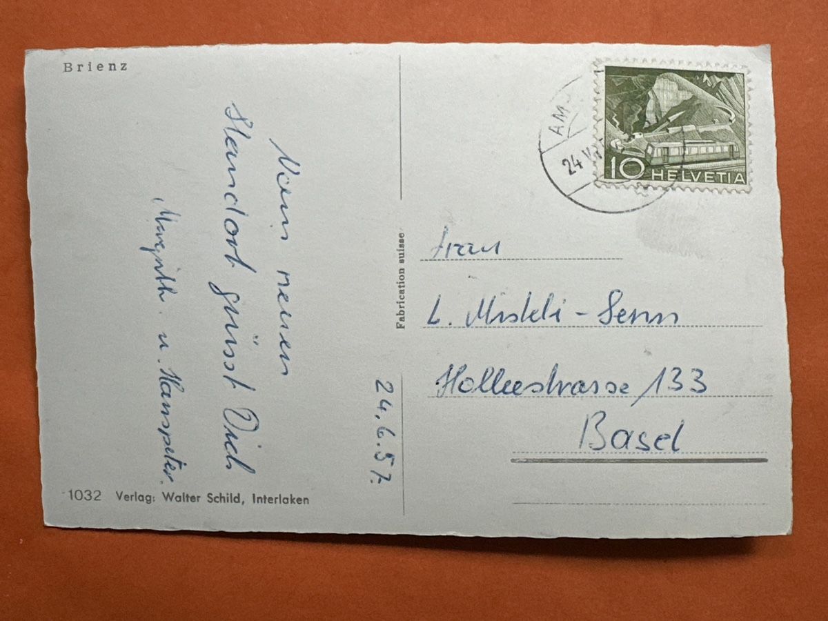 Cartes postales: 1957 Brienz. – D'occasion à Zürich par Chaeffeler 1