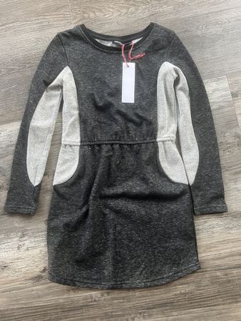 HerbstKleid grau meliert Gr134/140