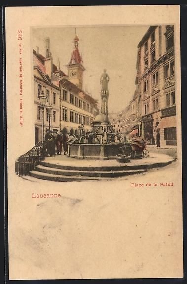 Cartoline postali: AK Lausanne, Place de la Palud – Usato da Berlin venduto da bartko-reher