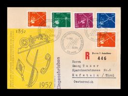 1952 FDC ELEKTRISCHES NACHRICHTENWESEN illustriert & Chargé