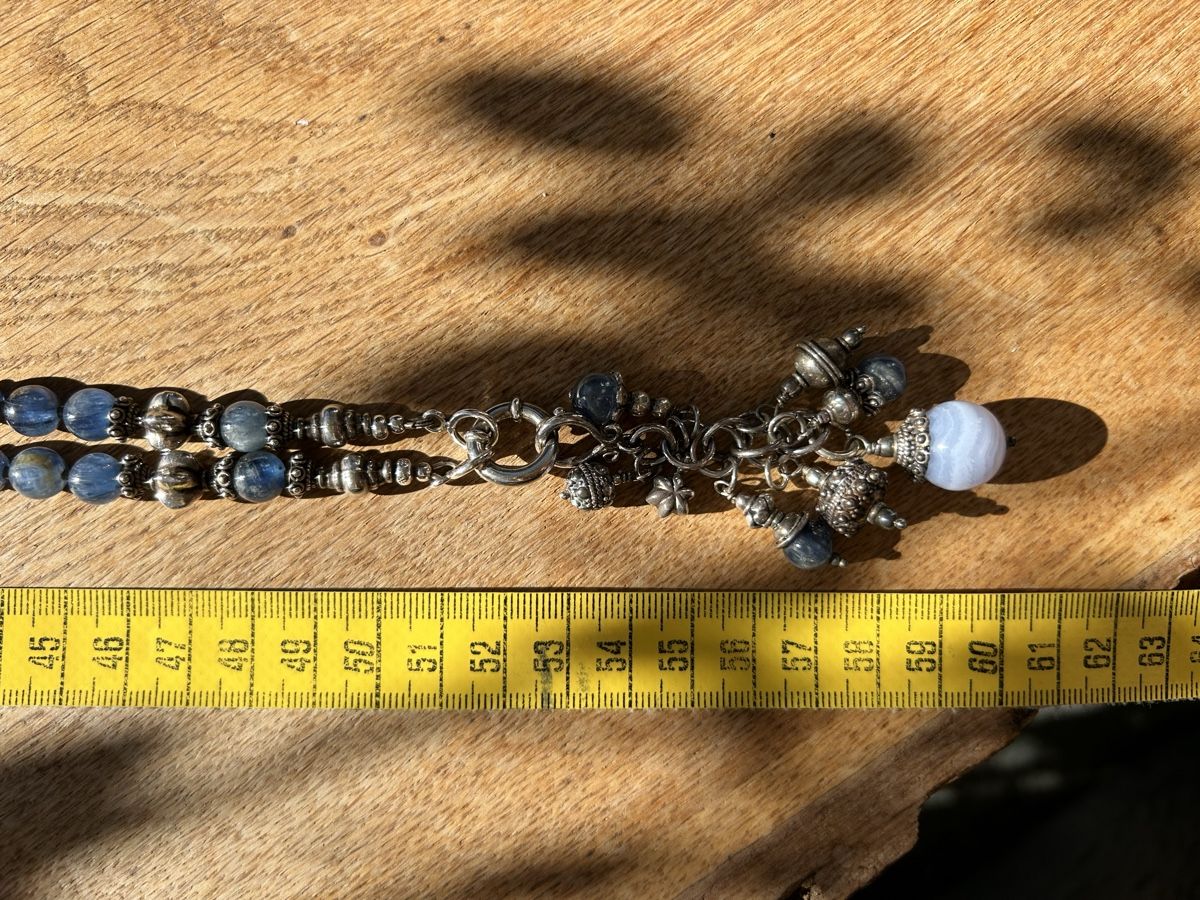 Catenine: Halskette Silber 925 Blau Statementkette Boho Ethno I – Usato da Trin venduto da kreadiva 3