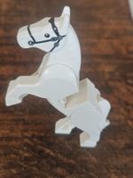 lego White Horse, Movable Legs with Black Eyes, 10352c01pb06