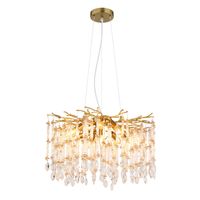 Pendelleuchte, Glas, Gold, 60 cm Ø