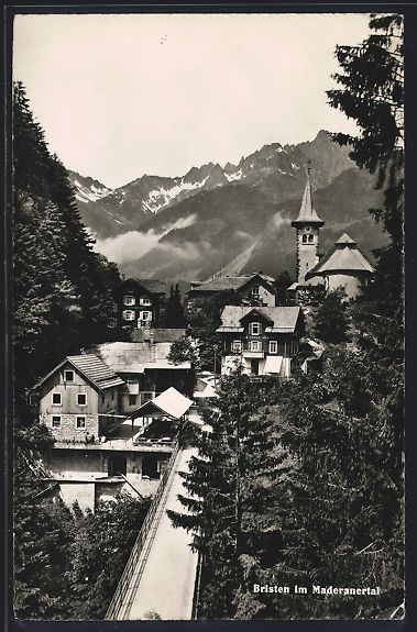 Cartoline postali: Bristen im Maderanertal, Ortspartie mit  – Usato da Berlin venduto da bartko-reher