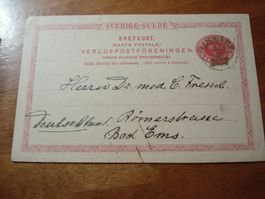 Alte Ganzsache Schweden 1899, - Bad Ems (DE)