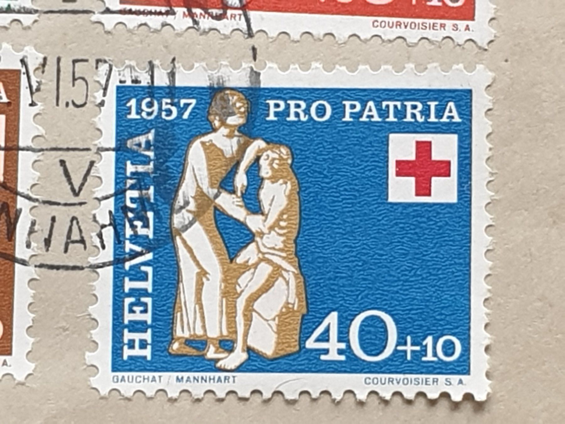 Alle Briefmarken: (225)  Brief mit Satz Pro Patria 1957 – Gebraucht aus Schwarzhäusern von Inot3 6