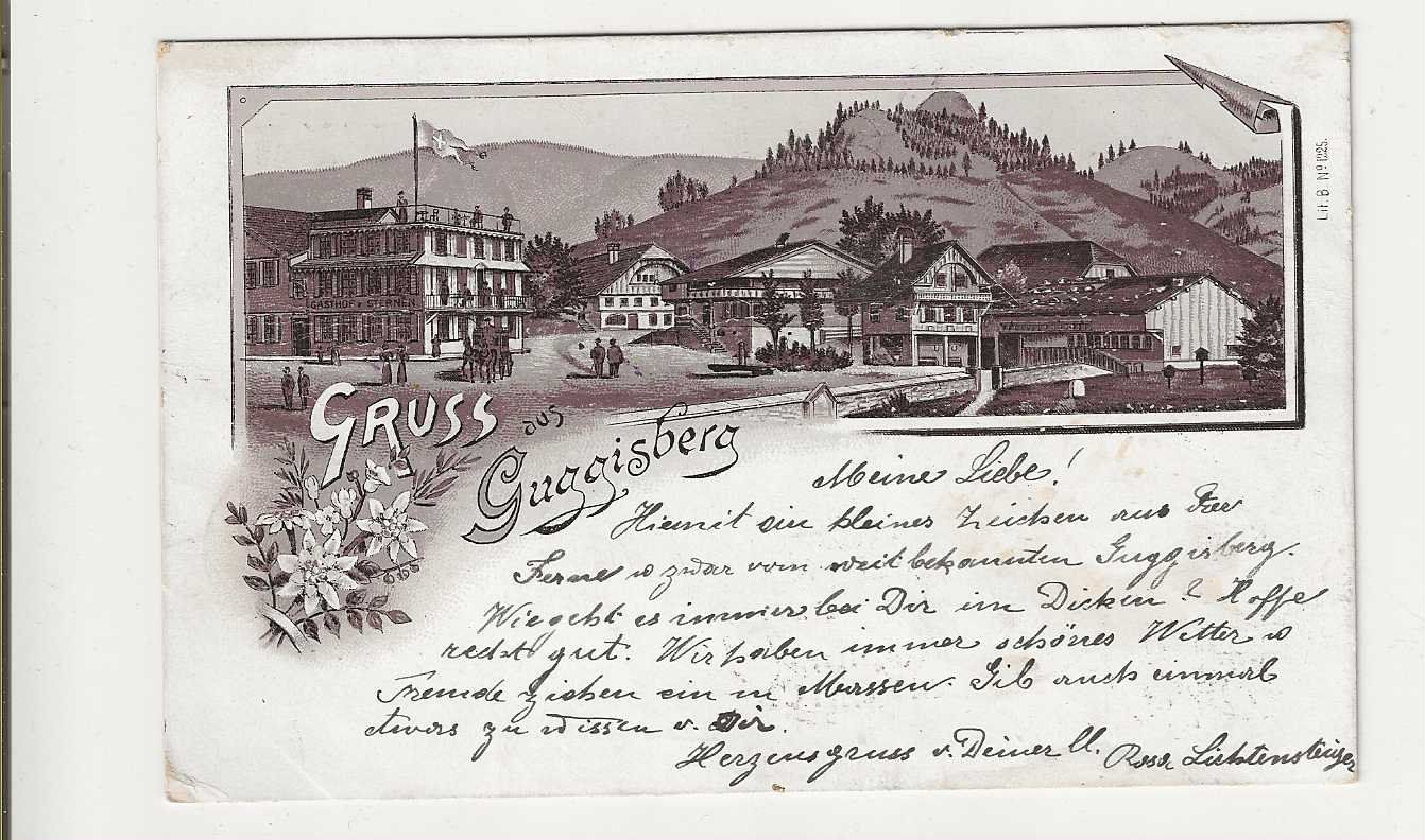 Cartoline postali: Guggisberg, Litho, 1898 – Usato da Spiez venduto da Niesen20
