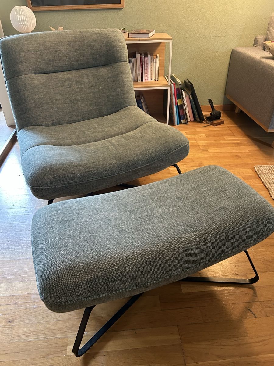 La Redoute Poltrone: Sessel Graugrün inkl.Hocker – Usato da zürich venduto da artekim 3