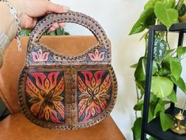 Sac à main vintage en cuir teinté à la main