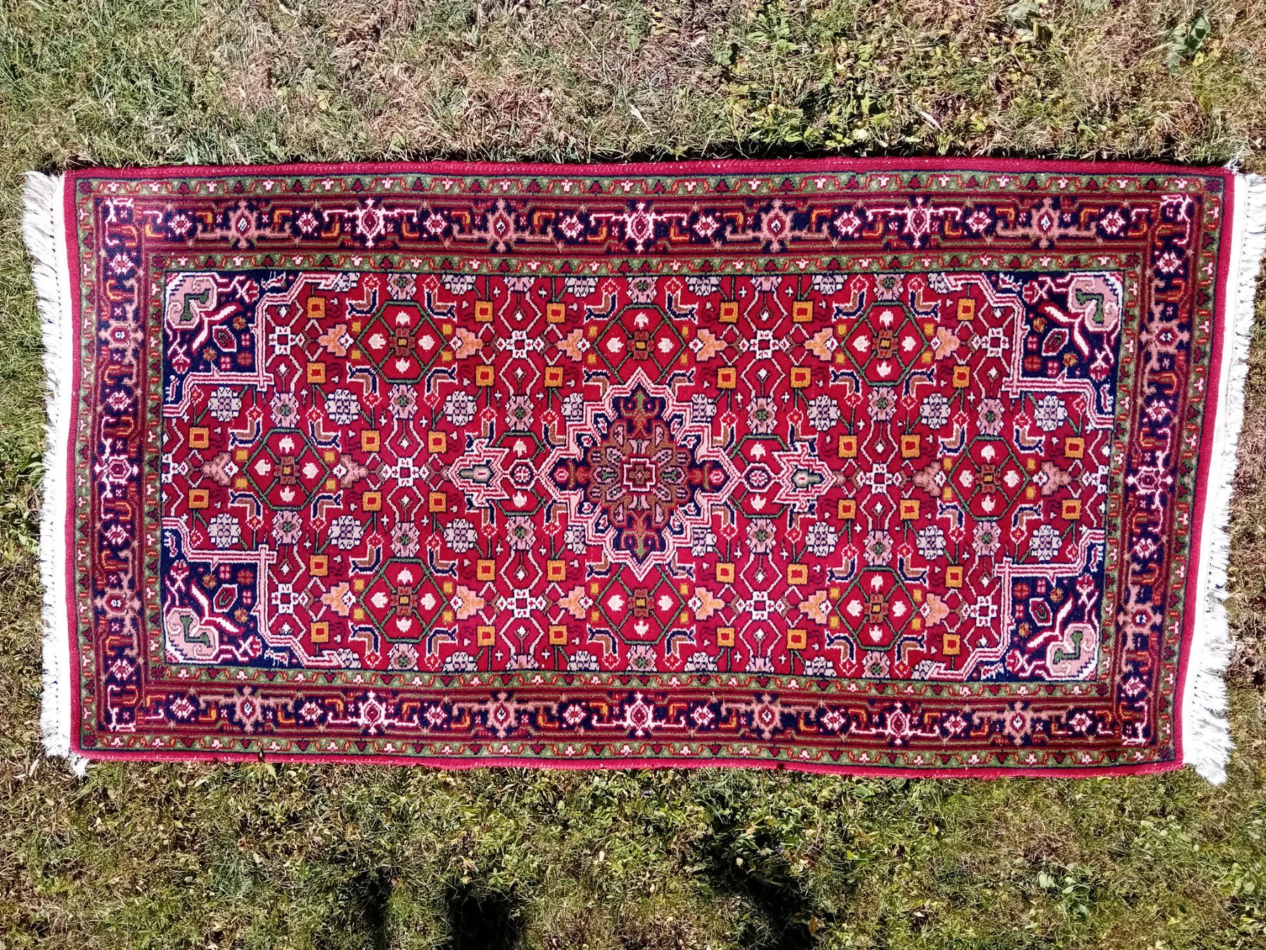 Teppiche: Echter Orientteppich, rot gemustert, Fransen, Top Zustand – Gebraucht aus Elgg von Feuerpferd7777-1966
