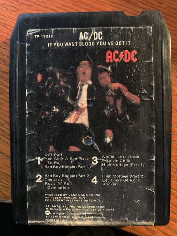 8 TRACK TAPE AC/DC IF YOU WANT BLOOD YOU'VE GOT IT 1978 | Acheter sur ...