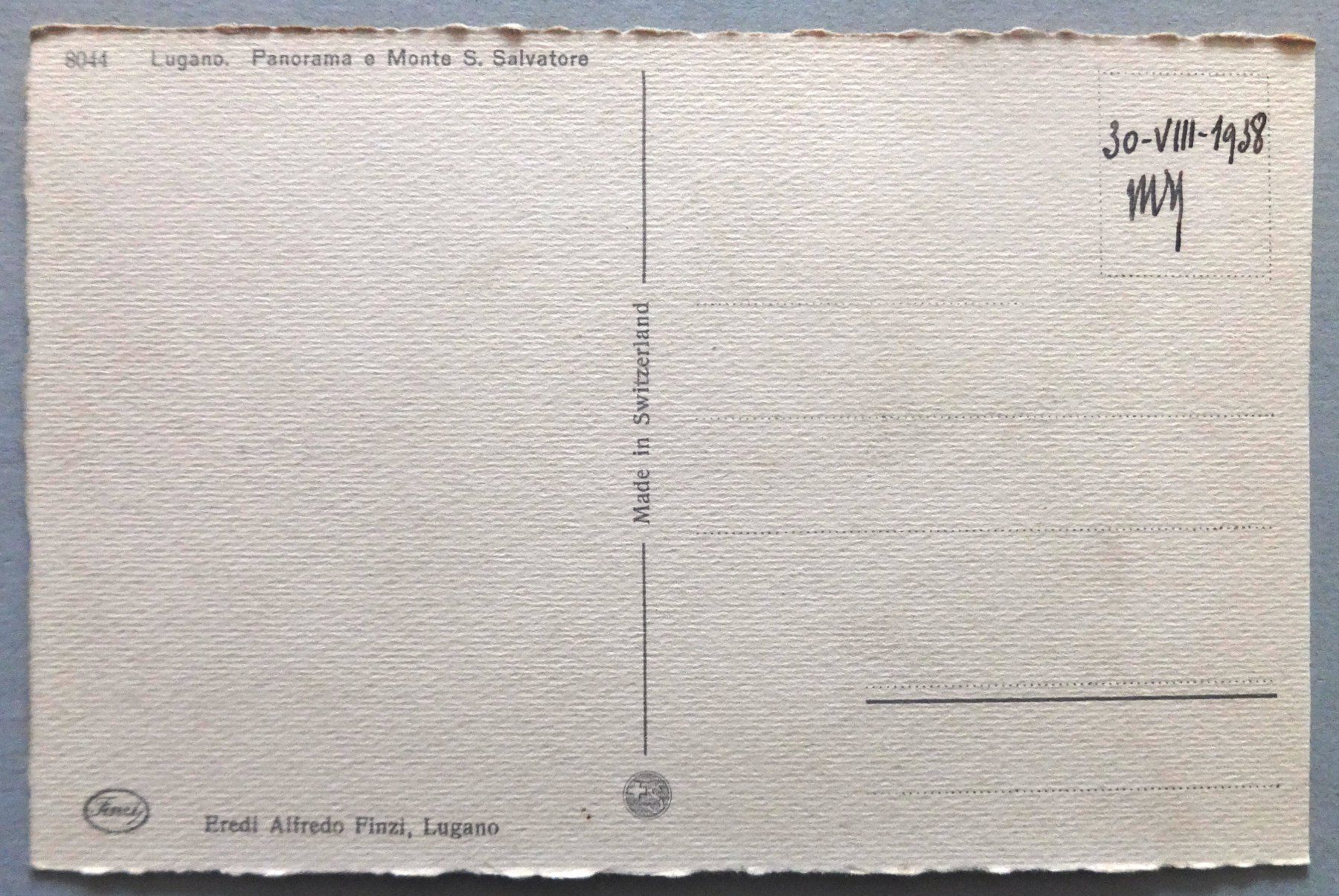 Cartes postales: Lugano, Panorama e Monte S. Salvatore – D'occasion à Fétigny par Billy2miny 1