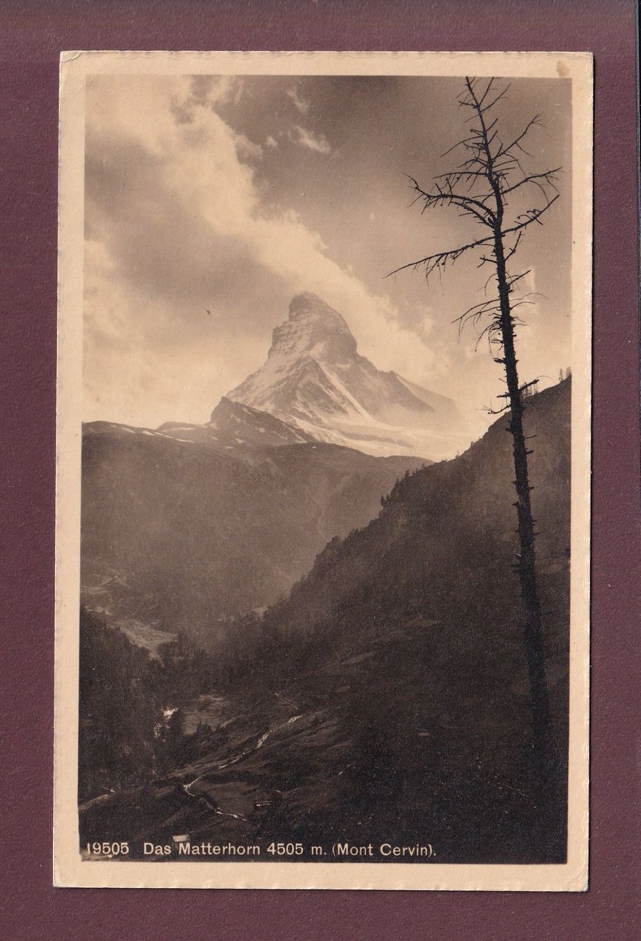Cartoline postali: MATTERHORN - CERVIN - 1913 – Usato da Pully venduto da nicecards
