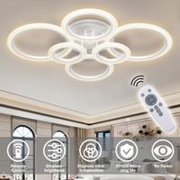 LED Deckenleuchte Deckenlampe 6 Ringe 72W mit Fernbedienung