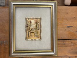 Cadre vintage argent 925, motif de rue italienne rare!