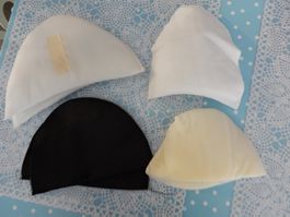 4 Schulterpolster Schulter-Pads Weiss Schwarz Nähen Basteln