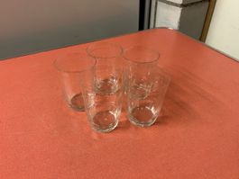5 Wassergläser mit filigranem Dekor, Vintage Look!