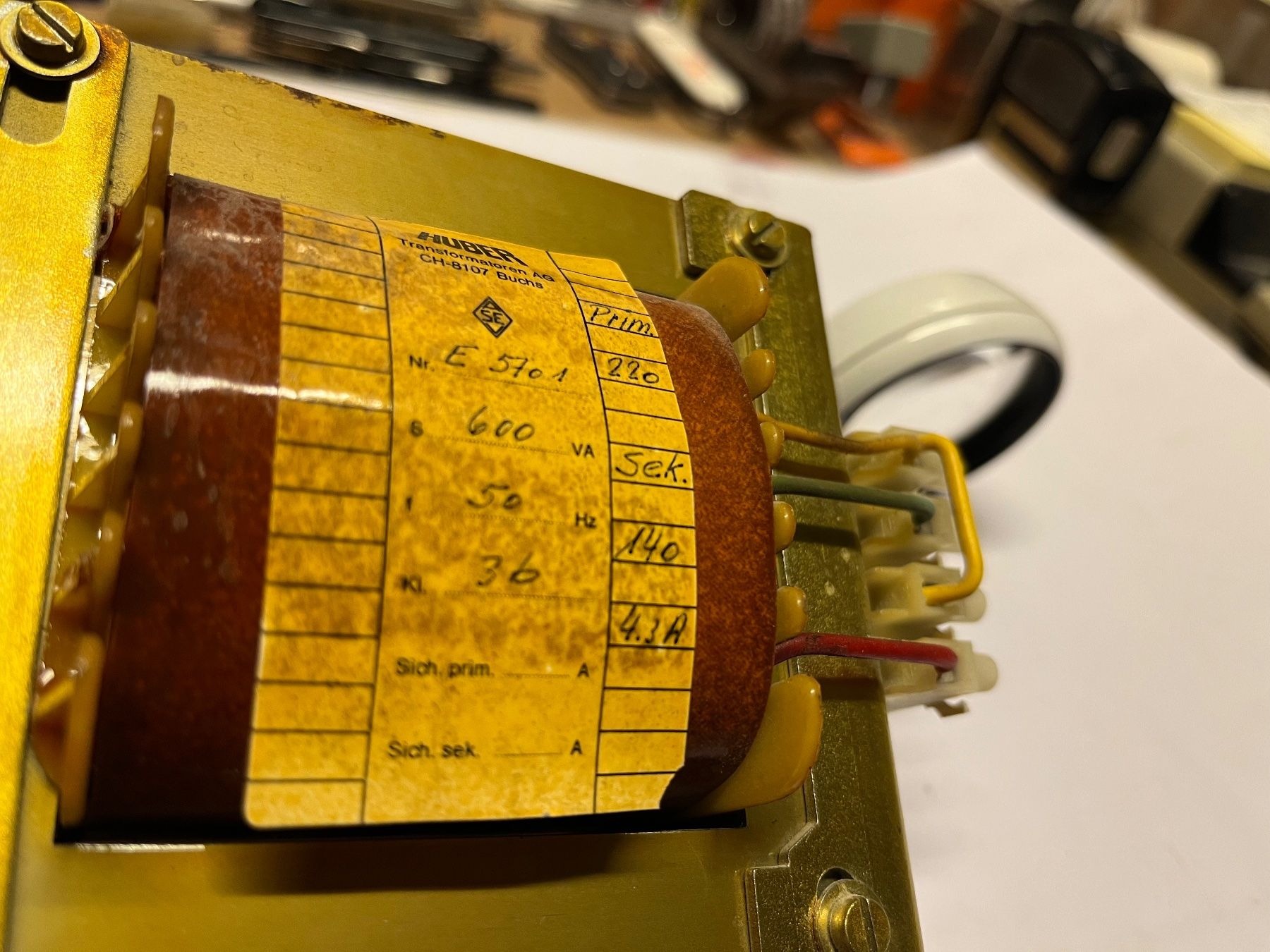 Componenti elettronici: Huber Transformator 230V / 600VA – Usato da Küblis venduto da hypofacto 1