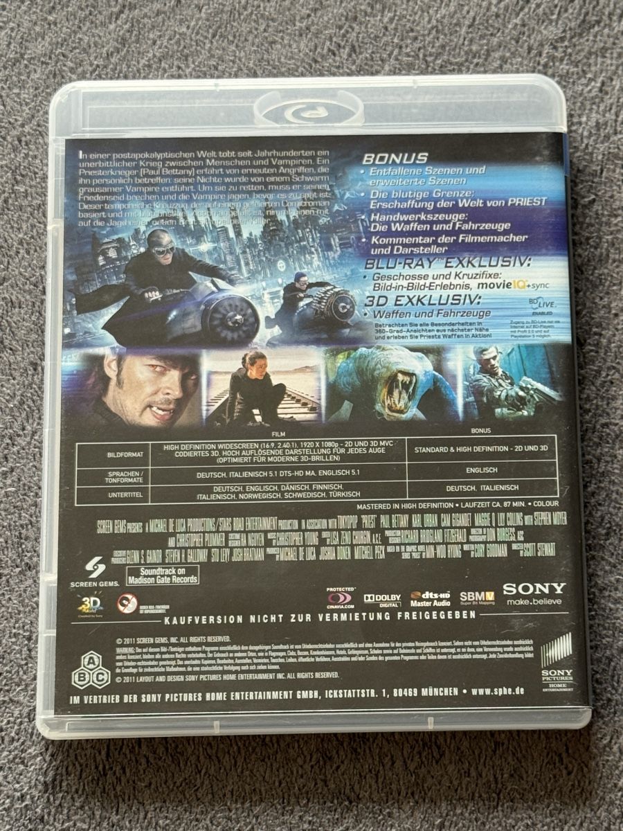 Tutti i DVDs: 3D Blu-ray Priest – Usato da Regensdorf venduto da scheissspiel 1