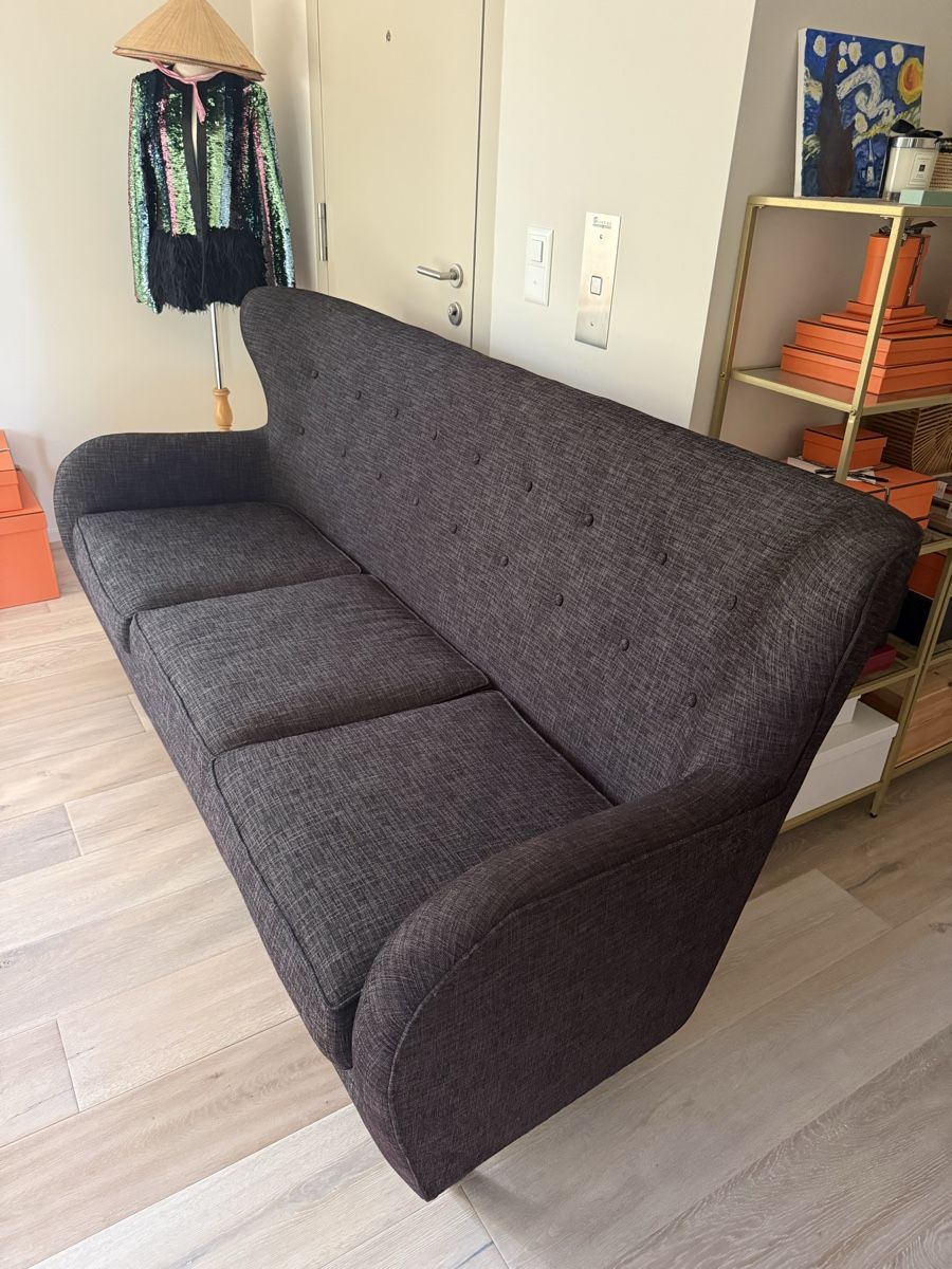 Divani: Blue high back sofa, three seat, wooden legs – Usato da Zürich venduto da EShopping81 5