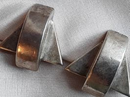Vintage versilberte Ohrclips 70er Jahre