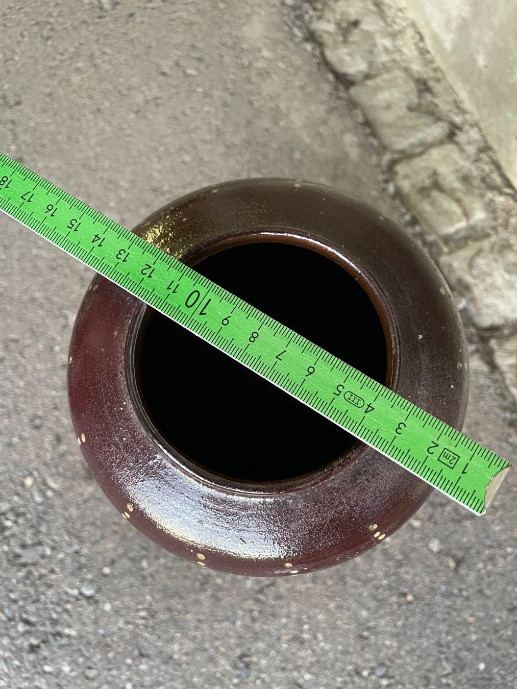 Vasen & Gefässe: Bodenvase braun handbemalt 40 cm hoch – Gebraucht aus Elsau von Barri.ch 2
