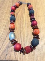 Collier / Statement Kette mit Lavasteinen, Unikat!