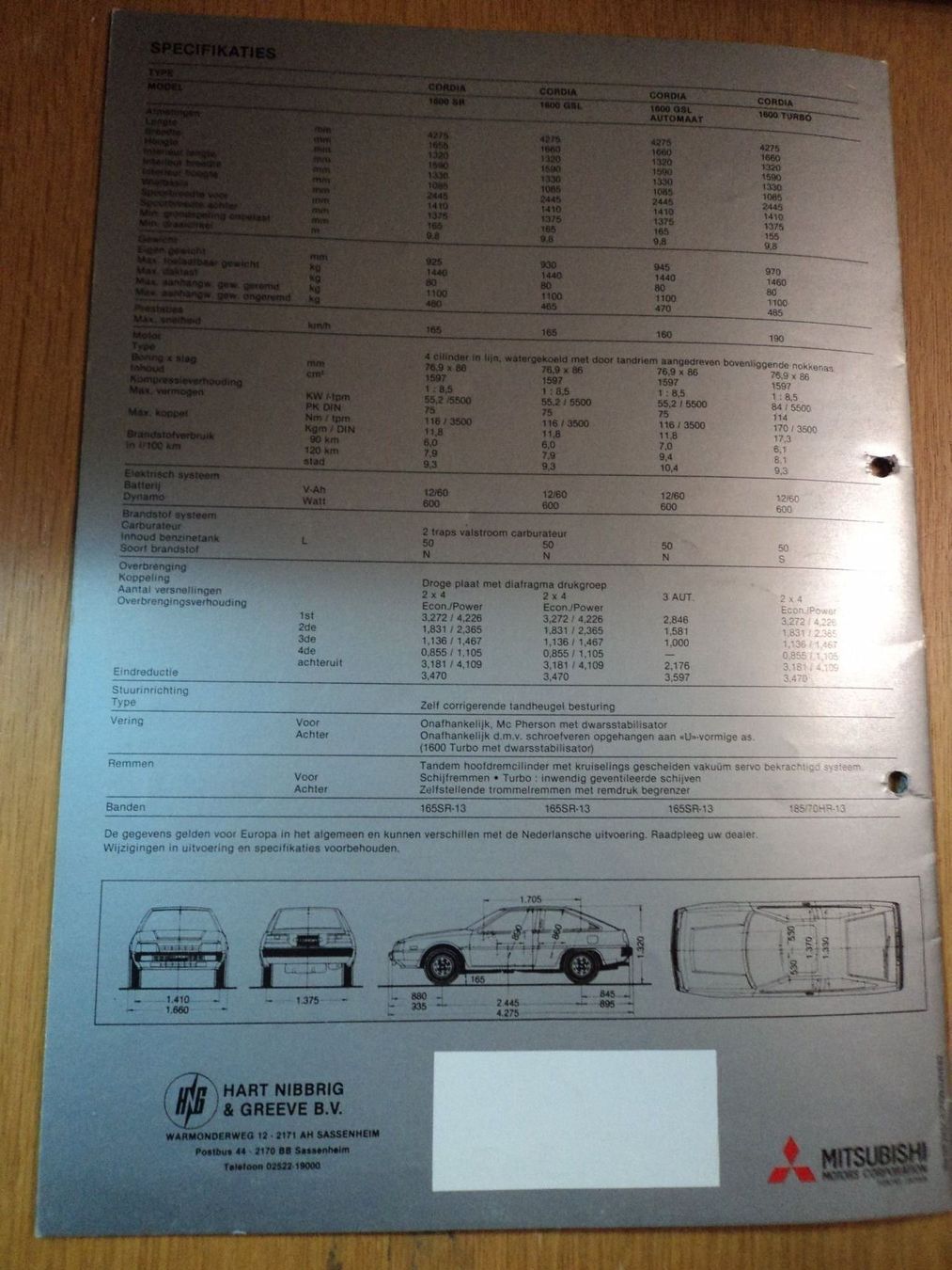 Mitsubishi Documenti: Prospekt Mitsubishi Cordia 1982 – Usato da Schwarzenburg venduto da modelCARama 8