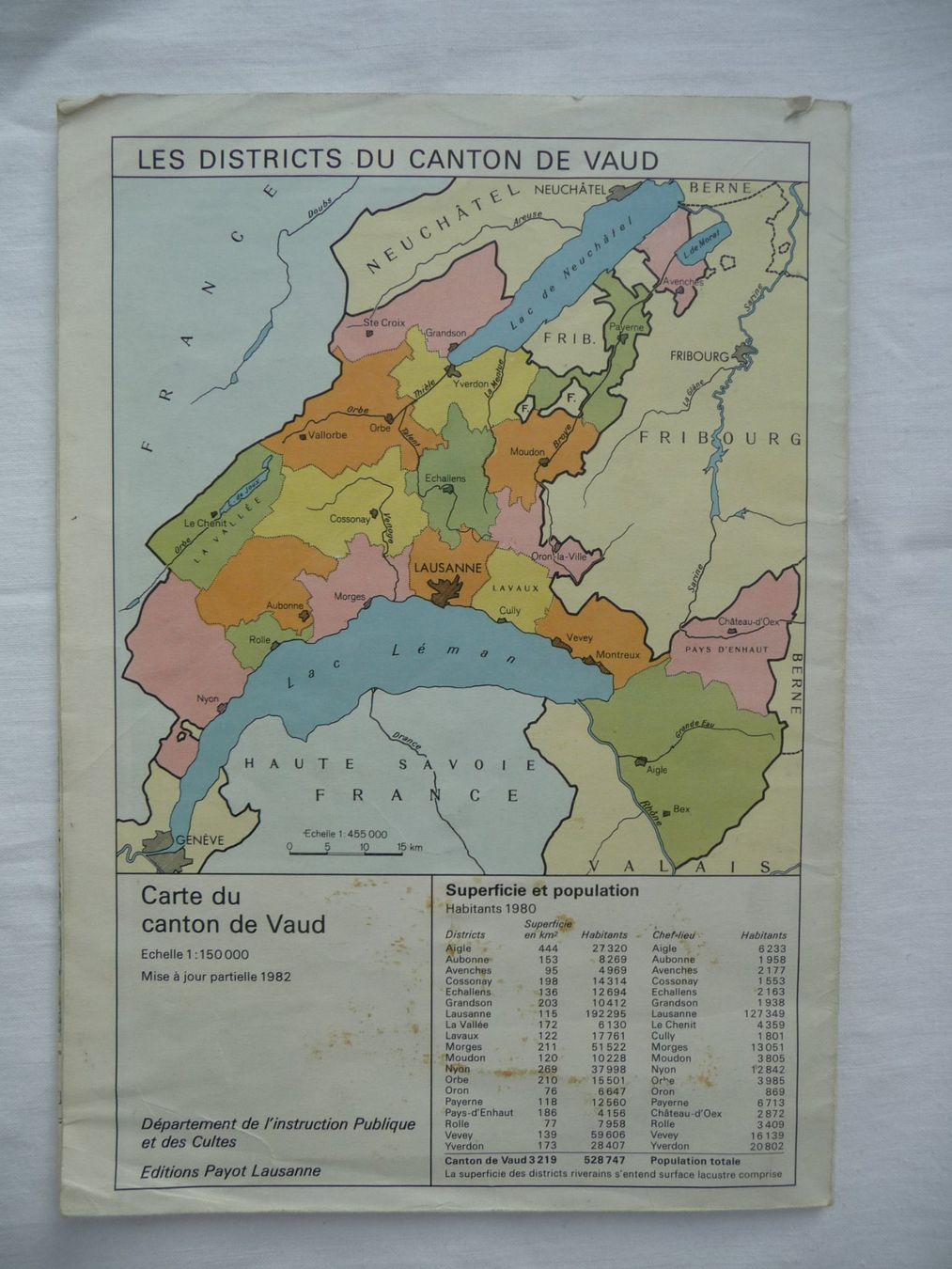 Cartine & Atlanti: Carte du Canton de Vaud - Vintage – Usato da Bussigny venduto da Zabeth1030 1